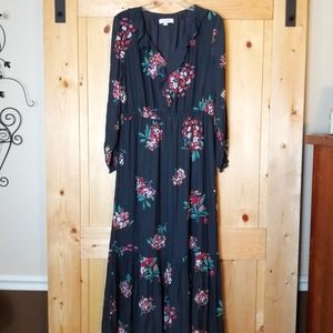 Ann Taylor Loft Maxi Cottage Core Prairie Floral Long Dress